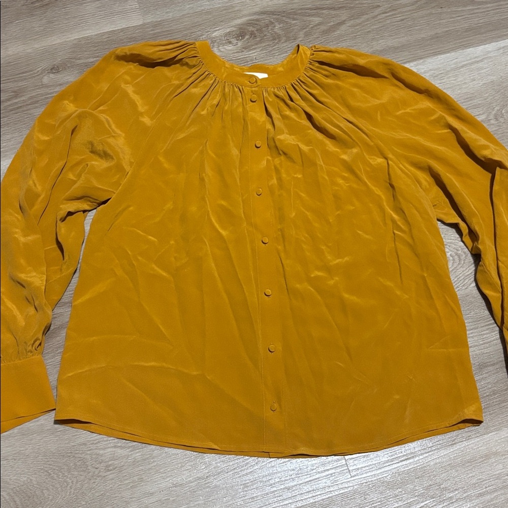 Sezane Lealys Shirt, Saffron | 34 - Picture 3 of 3